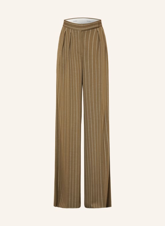 Max Mara Pantaloni Marlene RIO din jersey KAKI / ALB