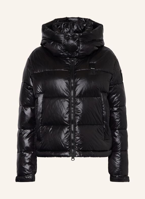 Blauer Steppjacke GLORIA mit abnehmbarer Kapuze SCHWARZ
