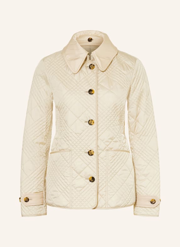 BURBERRY Quiltad jacka FERNLEIGH med avtagbar krage BEIGE