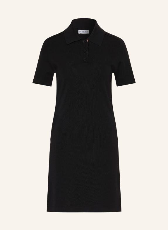 BURBERRY MAGNOLIA Knitted Polo Dress BLACK / CAMEL / RED