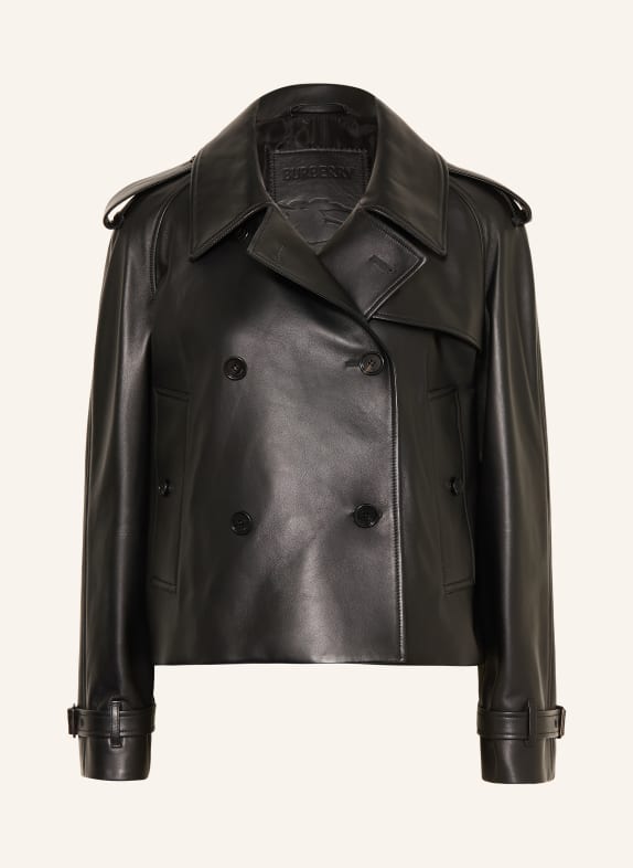 BURBERRY Kurtka skórzana MAYFAIR CZARNY