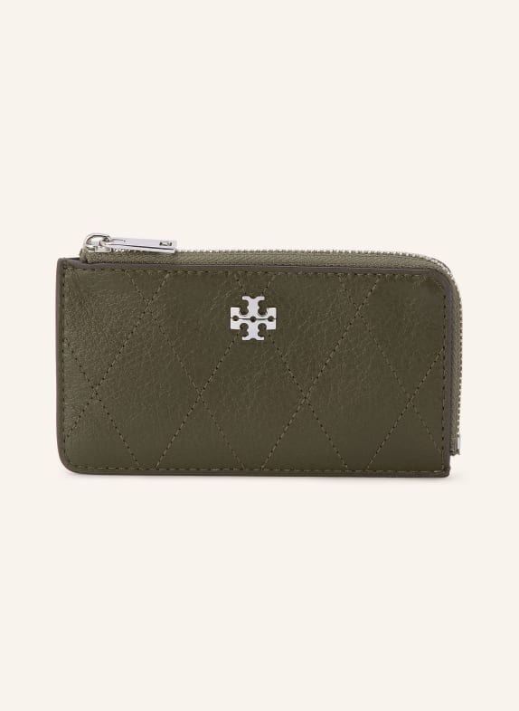 TORY BURCH Kartenetui CHARLIE OLIV / SILBER