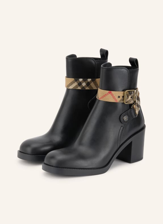 BURBERRY HUNTLEY Ankle boots BLACK / BEIGE / RED