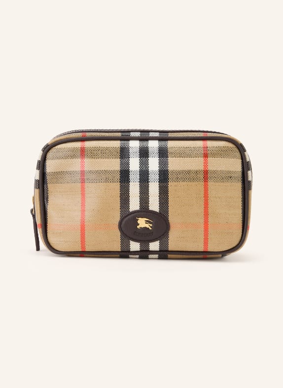 BURBERRY Kosmetyczka HIGHLANDS BEŻOWY / CZERWONY / CZARNY