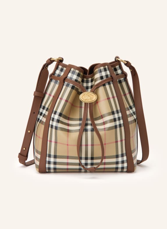 BURBERRY Beuteltasche SMALL BEIGE / GOLD / BRAUN
