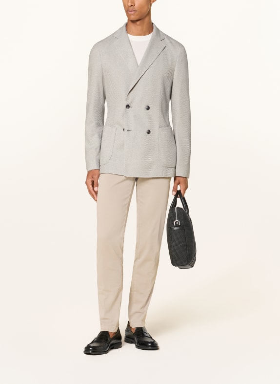 BOSS Jerseycolbert HANRY Slim Fit LICHTGRIJS