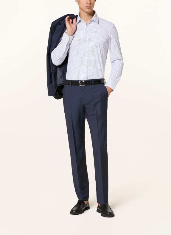 BOSS Overhemd HANK Slim Fit DONKERBLAUW / WIT