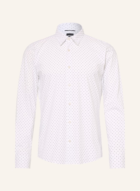 BOSS Hemd ROAN Slim Fit WEISS / HELLGRAU / SCHWARZ