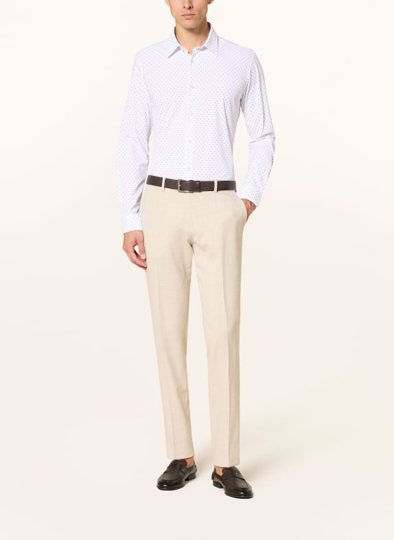 BOSS Overhemd ROAN Slim Fit WIT / LICHTGRIJS / ZWART