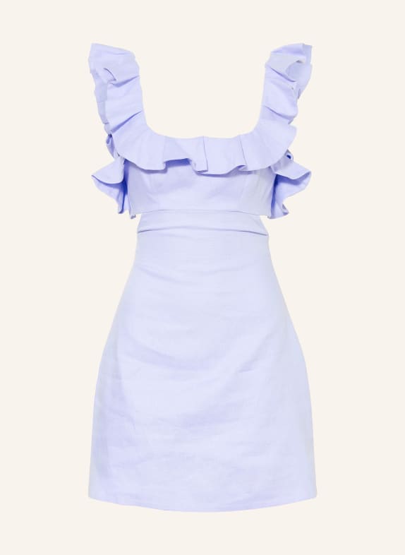 ZIMMERMANN Leinenkleid INDRA FRILLED mit Volants und Cut-outs HELLBLAU