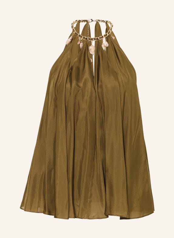 ZIMMERMANN MAHON Silk Blouse Top OLIVE