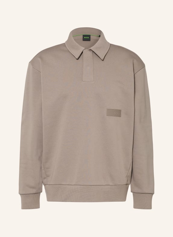 BOSS PLACKET Sweat Polo Shirt GRAY