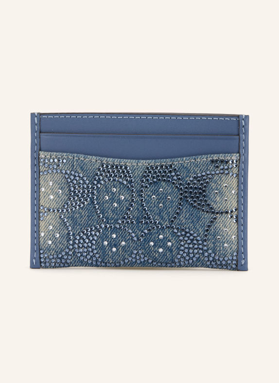 COACH Kartenetui ESSENTIAL mit Schmucksteinen HELLBLAU