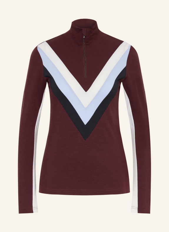 WE NORWEGIANS Midlayer VOSS met merinowol DONKERROOD / LICHTBLAUW / WIT