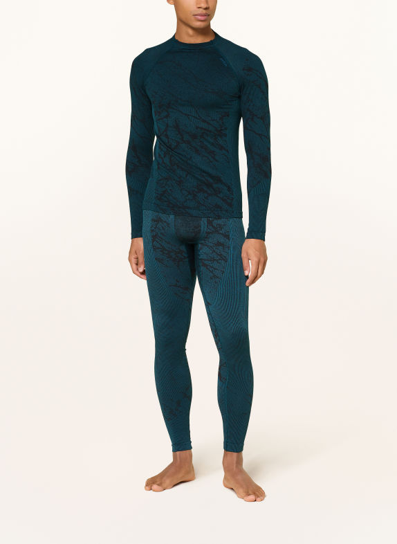odlo Tricou funcțional PERFORMANCE WARM BLACKCOMB PETROL / NEGRU