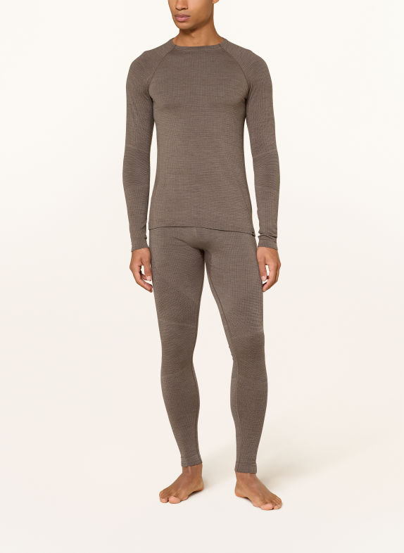 odlo Trainingsshirt SEAMLESS PERFORMANCE WOOL met merinowol BRUIN