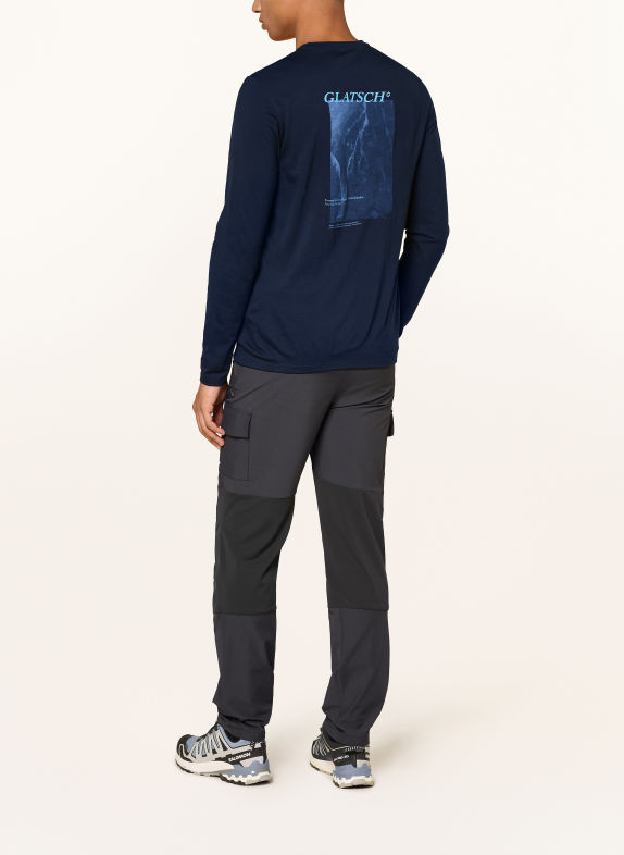 odlo Koszulka funkcyjna MERINO 200 X FROZEN LAKE z wełny merynosowej GRANATOWY / JASNONIEBIESKI