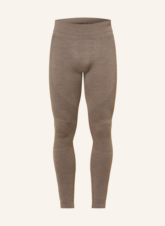 odlo Funktionswäsche-Hose SEAMLESS PERFORMANCE WOOL mit Merinowolle BRAUN