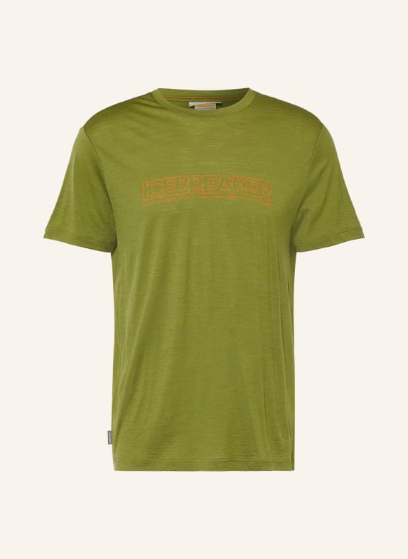 icebreaker 150 TECH LITE T-shirt made of merino wool GREEN / ORANGE