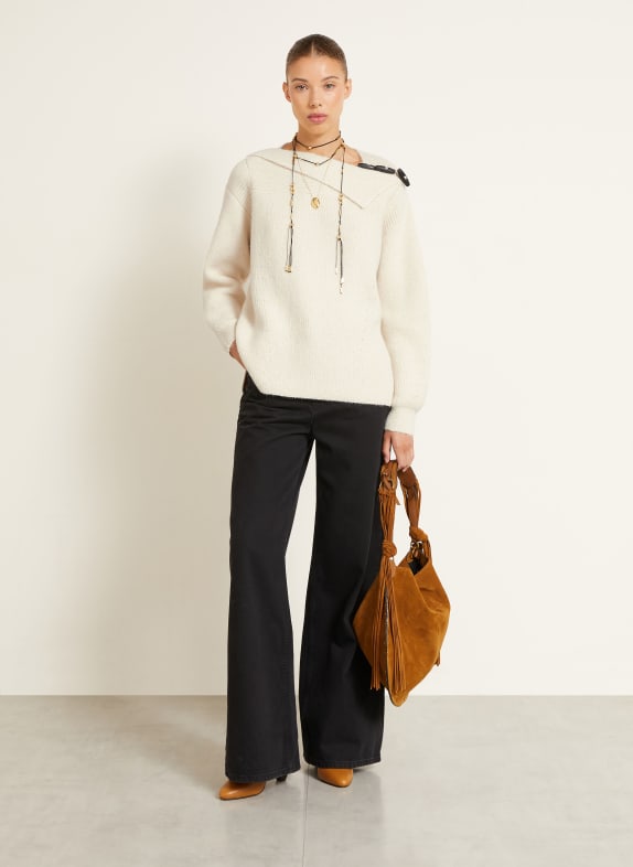 ISABEL MARANT THAIS-trui met alpaca ECRU