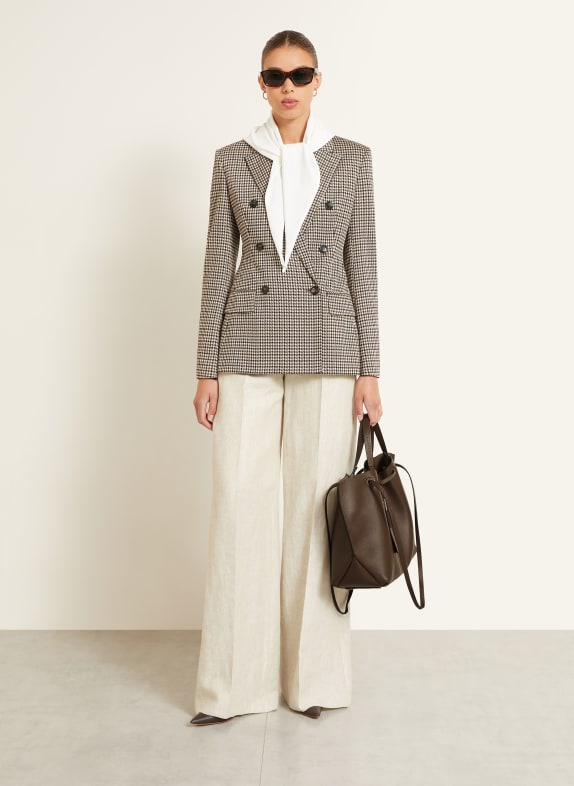 Max Mara Shopperka MIXEDDOUBLES z torebką typu pouch CIEMNOBRĄZOWY / SREBRNY / JASNOBRĄZOWY