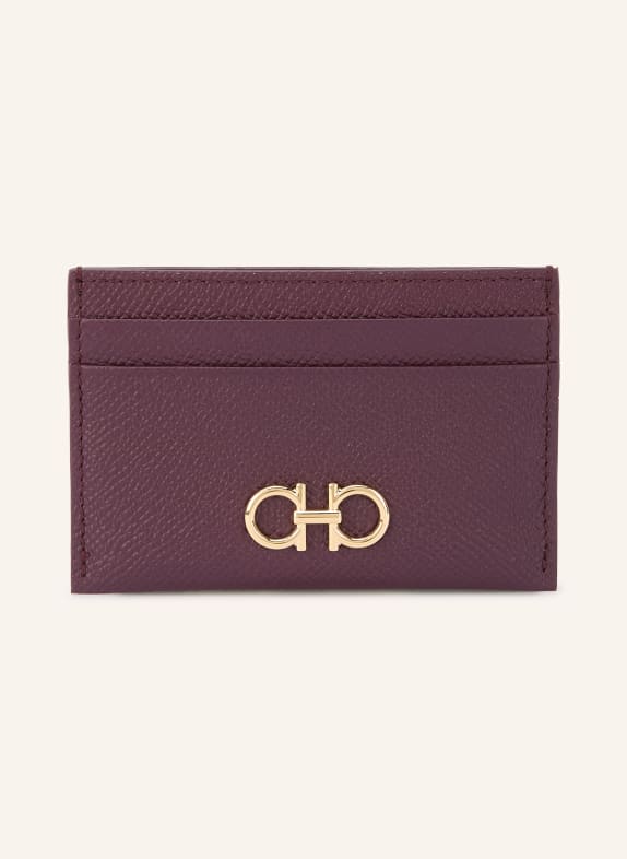FERRAGAMO Card Holder THE GANCINI DARK RED / GOLD