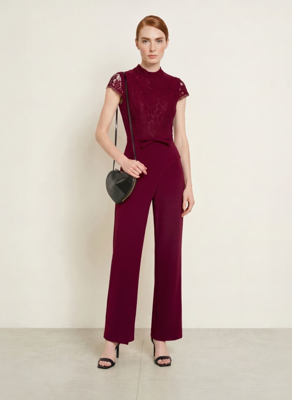 ADRIANNA PAPELL Jumpsuit van verschillende materialen DONKERROOD