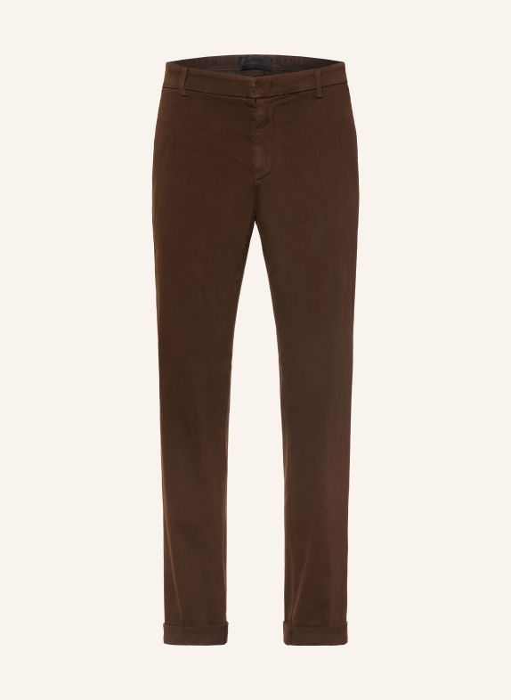 Dondup GAUBERT Regular Fit Chinos DARK BROWN