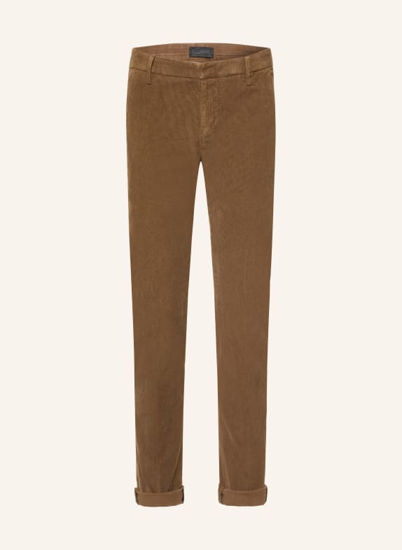Dondup Kordové kalhoty GAUBERT Slim Fit TMAVĚ HNĚDÁ