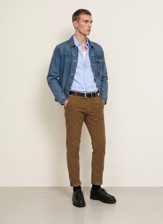 Dondup Cordbroek GAUBERT Slim Fit MARRON FONCÉ