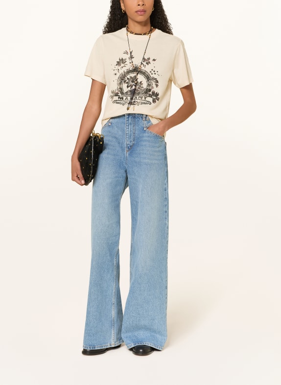 MARANT ÉTOILE T-shirt ZEWEL BEIGE / ROOD / ZWART