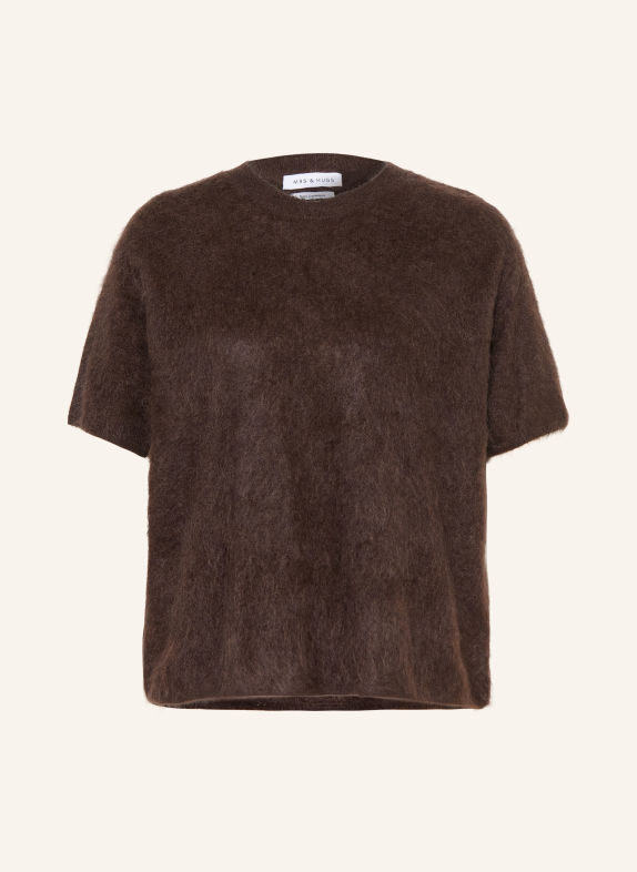 MRS & HUGS Gebreid shirt van kasjmier MARRON FONCÉ