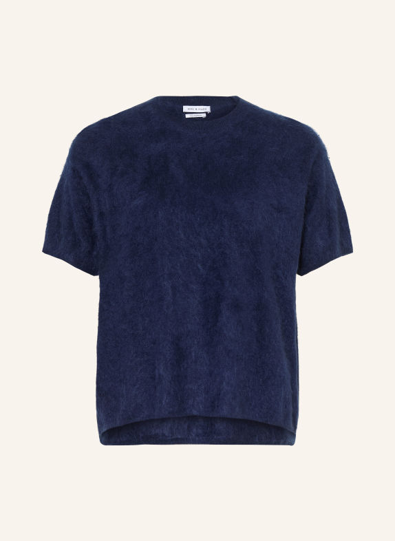 MRS & HUGS Gebreid shirt van kasjmier DONKERBLAUW