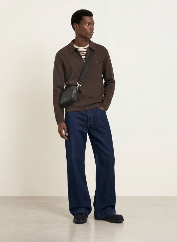 Levi's® Strikket poloshirt i afslappet pasform MØRKEBRUN