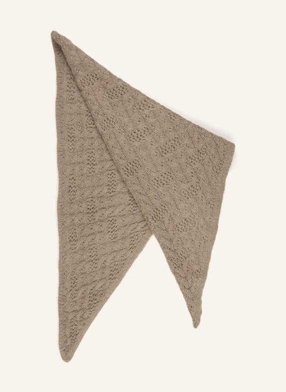 Johann & Johanna Triangular scarf with mohair TAUPE