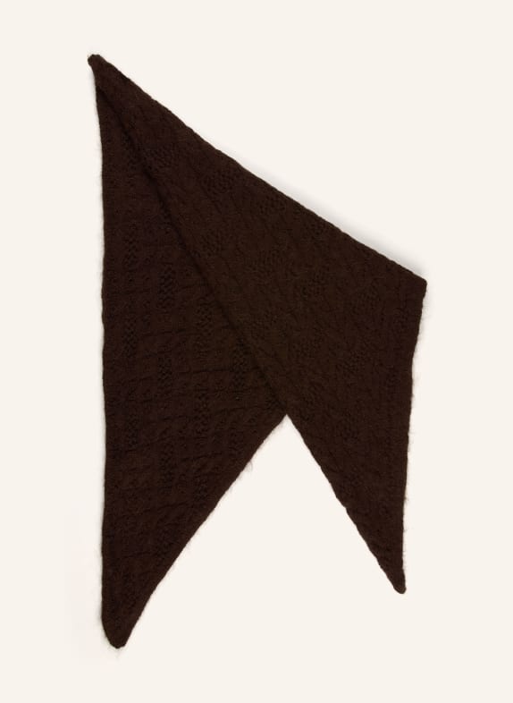 Johann & Johanna Triangular scarf with mohair DARK BROWN