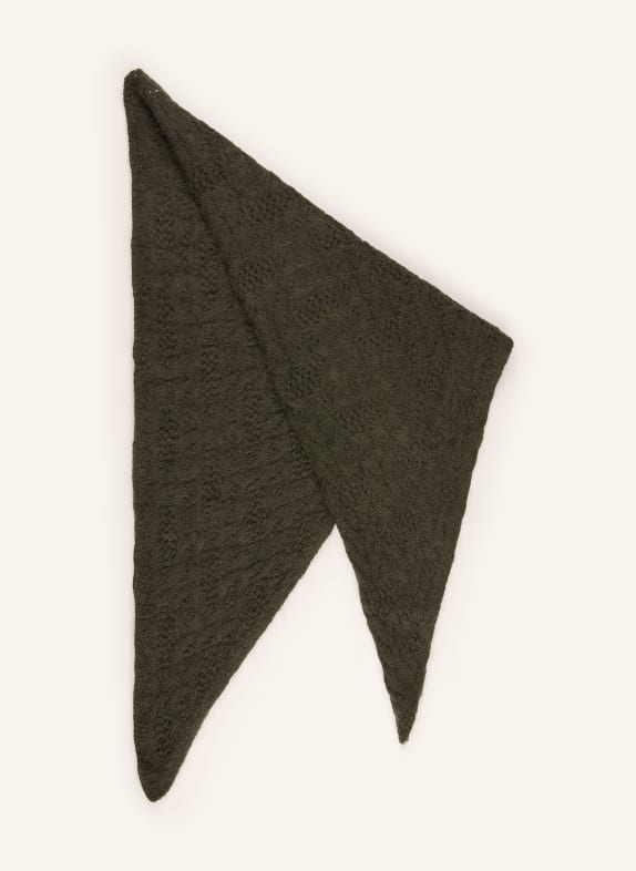 Johann & Johanna Triangular scarf with mohair OLIVE