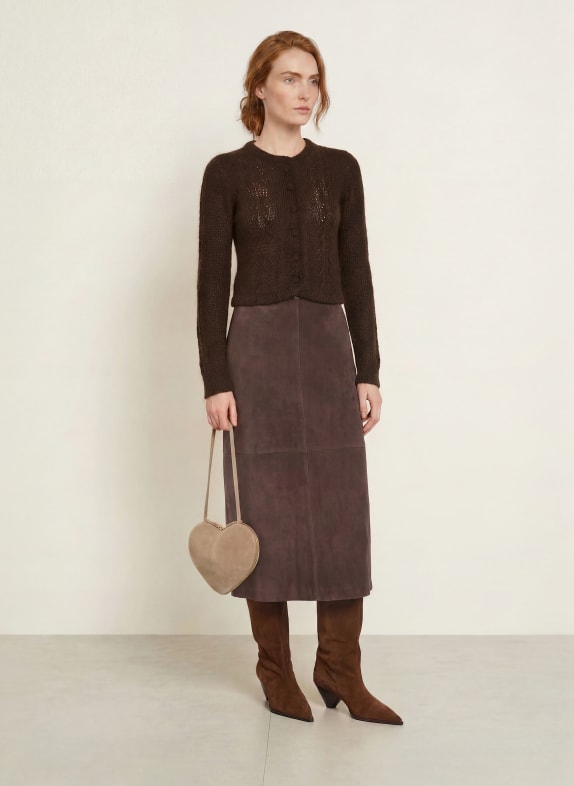 Johann & Johanna Vest met mohair MARRON FONCÉ