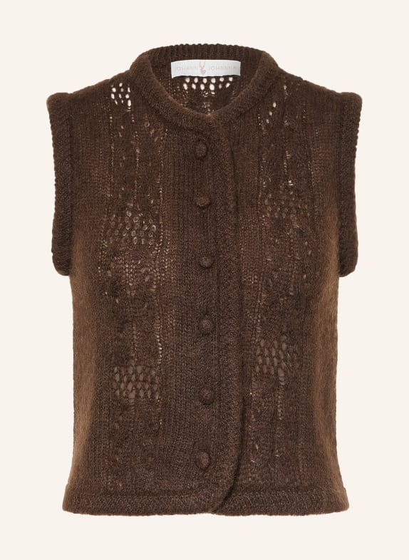 Johann & Johanna Mohair Knit Vest DARK BROWN