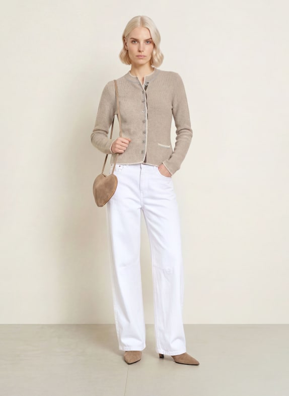 Johann & Johanna Vest met kasjmier TAUPE / CRÈME / LICHTGRIJS