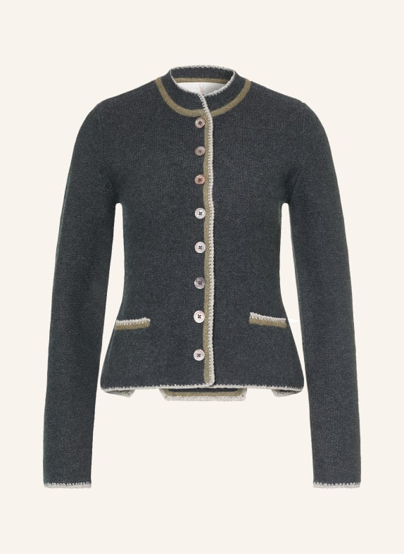 Johann & Johanna Gilet en cachemire GRIS FONCÉ / GRIS CLAIR / VERT