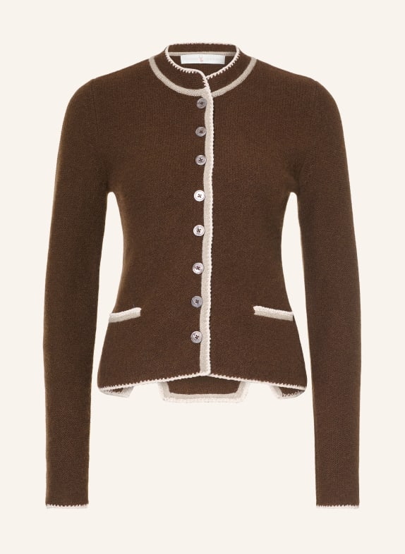 Johann & Johanna Gilet en cachemire MARRON FONCÉ / BEIGE / CRÈME