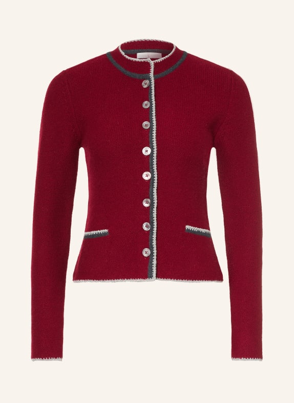 Johann & Johanna Gilet en cachemire ROUGE FONCÉ / GRIS CLAIR / GRIS FONCÉ