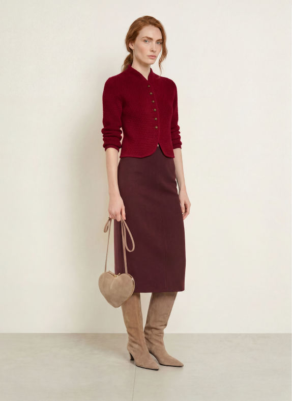 Johann & Johanna Strickjacke DUNKELROT