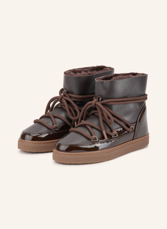 INUIKII Boots vernies GLOSSY MARRON FONCÉ
