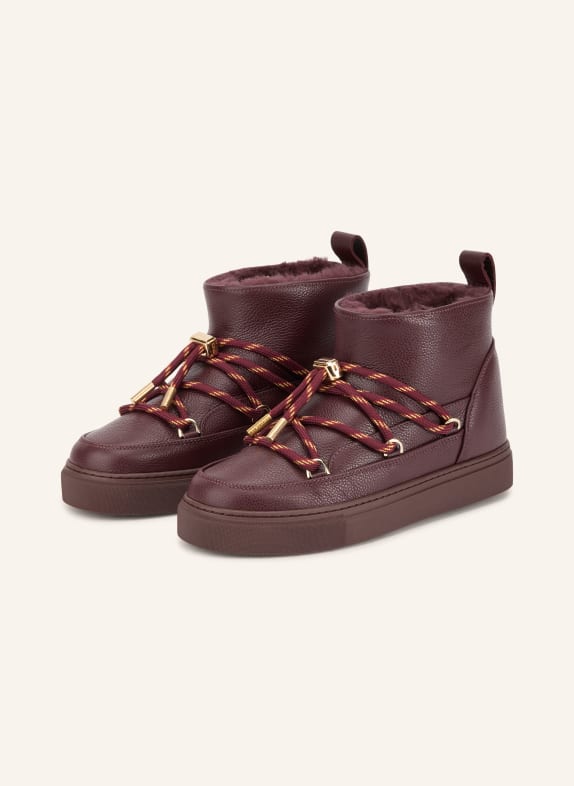 INUIKII Boots FULL LEATHER GLOSS ROUGE FONCÉ / OR