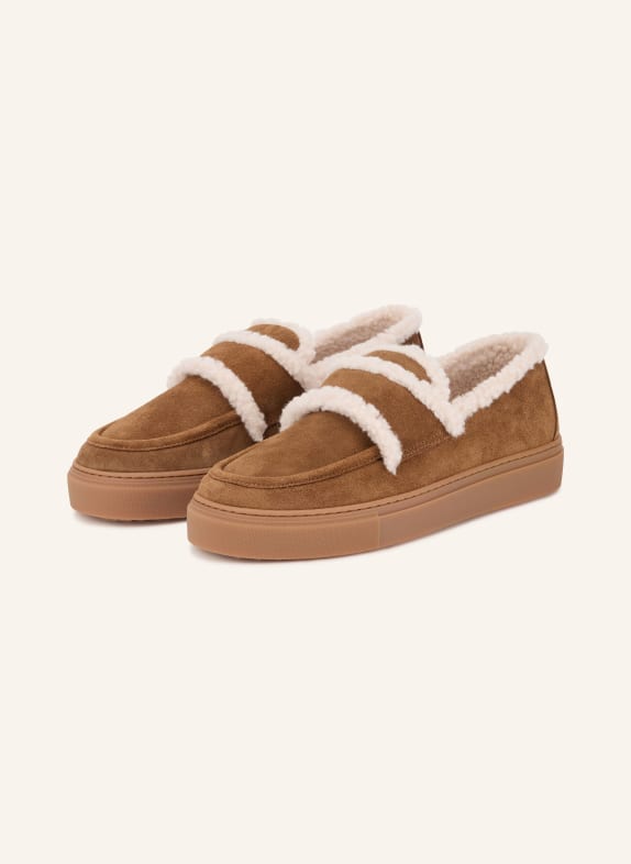 INUIKII Loafers MARRON / BLANC