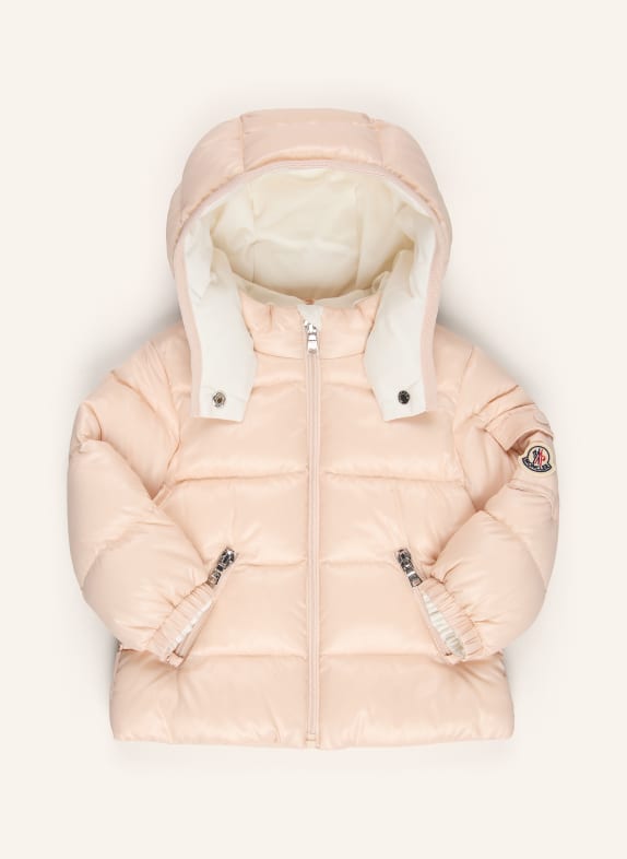 MONCLER enfant Doudoune BADY à capuche amovible ROSE CLAIR