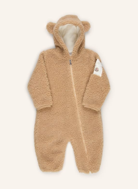 MONCLER enfant Barboteuse en fourrure de peluche BEIGE