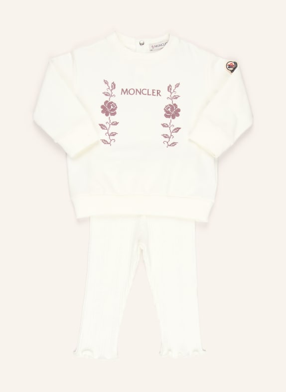 MONCLER enfant Set: Sweatshirt und Leggings CREME / DUNKELLILA